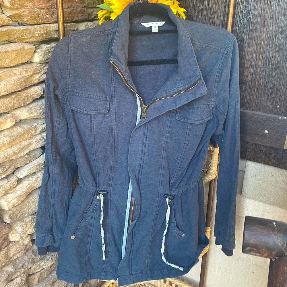 Dark navy jacket.